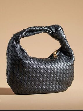 Melie Bianco Brigitte Mini Woven Satchel - Black